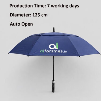 280T Premium Pongee Custom Golf Umbrellas with Logo for corporate promotional gifts
